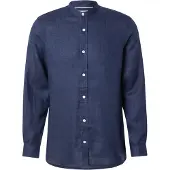 Scotch & Soda Leinen Mao Hemd Navy
