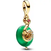 Pandora 763617C01 Charm-Anhänger Schlange mit Grünem Muranoglas Goldfarben