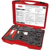 RUKO Schraublochstanzen-Satz mit kompakter Handhydraulikstanze im Kunststoffkoffer - 12 tlg. - 109009