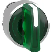 Schneider Electric Leuchtwahlschalter, Frontelement, Harmony XB4, Metall, 22mm, grün, für universelle LED, 3 Stellungen, Links tastend ZB4BK1733
