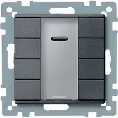 Schneider Electric Electric MTN627914 Taster 4fach plus mit IR-Empfänger, anthrazit, System M