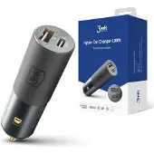 3MK Hyper Auto-Ladegerät USB-C USB-A 100W - Silber