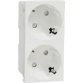 Schneider Electric OL 45/Unica Doppelsteckd erhöhter Berührungsschutz 250V/16A Steckklemme weiss NU306618