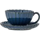 Bloomingville Latina Tassen und Untertassen blau 6er Set