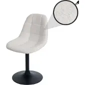 MCW Esszimmerstuhl MCW-A60, Küchenstuhl Stuhl Drehstuhl, Stahl MVG Stoff/Textil Bouclé (450g/m²) creme