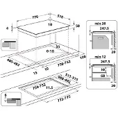 Whirlpool WF S1577 CPNE, Schwarz, Integriert, 77 cm, Zonen-Induktionskochfeld, Glaskeramik, 4 Zone(n)