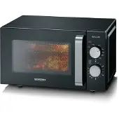 Severin MW 7762, Arbeitsplatte, Grill-Mikrowelle, 20 l, 800 W, Drehregler, Schwarz, Edelstahl
