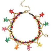 LASCANA Fußkette mit Anhänger "fröhliche Seestern Motive" Seesternanhänger, Fußkettchen-Armband, Fußkettchen mit Anhänger