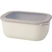 Mepal Multischüssel Cirqula - Mikrowellengeschirr - Multikom rechteckig 500 ml - Nordic white - Meal prep box - Frischhaltedosen mit Deckel