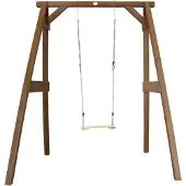 Axi Einzelschaukel mit Gestell aus FSC Holz in Braun | Einzelschaukel mit Gestell für Kinder / Kinderschaukel | Schaukelgestell für den Garten