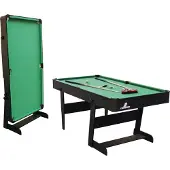 Cougar Hustle XL Billardtisch 6ft in Schwarz / grün | Pooltisch klappbar inkl. Zubehör | Tischbillard für Kinder und Erwachsene | Indoor Pool / Billard Tisch