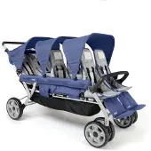 Gaggle Jamboree Kinderwagen für 6 Kinder | Buggy faltbar mit Sonnenschutz in Blau | 6er Kinderbuggy klappbar für Kinder von 6 Monaten bis 4 Jahre