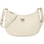 Pinko Schultertasche Half-Moon Mini Bag White - Antique Gold creme