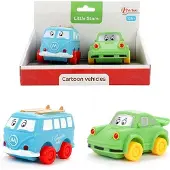 Toi-Toys - LITTLE STARS - 2 weiche PVC-Autos - Cartoon vehicles Baby Spielzeugautos Autos Fahrzeug