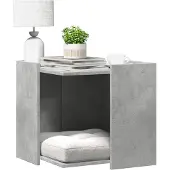 vidaXL Katzenklo Betongrau 53x53x51 cm Holzwerkstoff