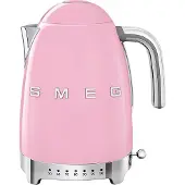 Smeg Elektrischer Wasserkocher, Wasserkocher KLF04PKEU, 2400 W, 1,7 Liter, Kunststoff, Edelstahl, Pink Pastell
