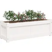 vidaXL Pflanzkübel Weiss 90x31x31 cm Massivholz Kiefer,Farbe
