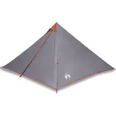 vidaXL Tipi-Familienzelt 7 Personen Grau und Orange Wasserdicht