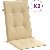 vidaXL Hochlehner-Auflagen 2 Stk. Melange Beige 120x50x4 cm Stoff