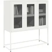 vidaXL Sideboard Weiß 100,5x39x107 cm Kaltgewalzter Stahl