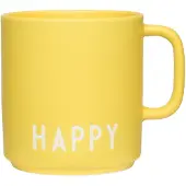 Design Letters - AJ Favourite Porzellan Becher mit Henkel, Happy / yellow