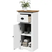 vidaXL Badschrank BODO Weiß und Braun 44x30x90 cm