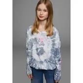 Kidsworld Fledermausshirt "Batik-Optik Shirt" Langarm, mit Gummizug am Saum, stylischer Aufdruck