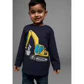 Kidsworld Langarmshirt in marine-bedruckt | Gr.: 104/110