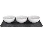 Villeroy & Boch Dipschale "Dipschälchen Set NewMoon schwarz-weiß" 4 Spülmaschinengeeignet, Mikrowellengeeignet