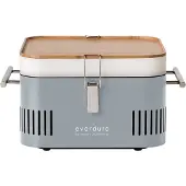 Everdure CUBE, Grill, Holzkohle, 670 cm², Tisch, Gitter, Grau, Weiß, Holz