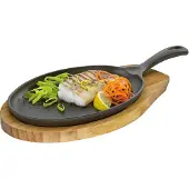 Küchenprofi Servierpfanne oval mit Holzbrett