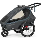 Qeridoo Kidgoo 1 - Kinderfahrradanhänger für 1 Kind, Farbe: Navy Blue