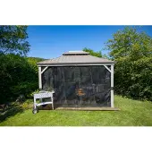 Sojag Messina 1012 Pavillon mit festem Dach mit Moskitonetz 3x4 m