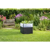 Garantia Hochbeet klassisch ERGO Quadro Turbo L 75 inkl. Flora-Wassersparsystem 80 x 80 x 75 cm stone