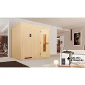 Weka Sauna "Halmstad" Set, 7,5 kW Bio-Ofen mit digitaler Steuerung