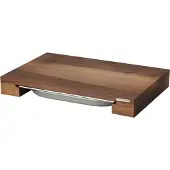 Continenta Schneidebrett "Walnuss", braun (holzfarben), B:27cm H:7cm L:39cm, Edelstahl, Massivholz, Schneidebretter, Schneidebrett, mit Schublade