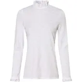 Rich & royal Langarmshirt "2409 O Slub F LS" mit Rüschenkante an Ausschnitt und Ärmelsaum