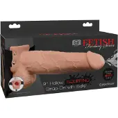 Pipedream Fetish Strap-On 9 - anlegbarer, hohler, spritzender Dildo (hautfarben)
