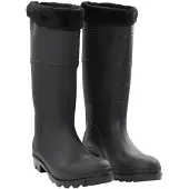 vidaXL Gummistiefel mit Herausnehmbarem Innenfutter Schwarz Gr. 45 PVC