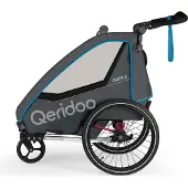 Qeridoo QUPA 2 - Kinderfahrradanhänger für 2 Kinder, Farbe: Blue