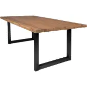 SIT Möbel Esstisch aus recyceltem Teak, Gestell in antikschwarz | B 200 x T 100 x H 76 cm | natur | 15141-11 | Serie TABLES & CO