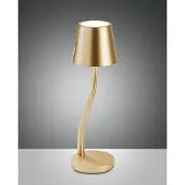 FABAS LUCE LED Außen-Akku Tischleuchte Judy Ø110mm 3W Warmweiß IP54 Gold dimmbar Akku