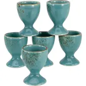 Creatable Eierbecher "Nature Collection", blau (aquablau), H:7,3cm Ø:5,4cm, Steinzeug, Eierbecher, Eierbecher, Eierhalter aus hochwertigem Steinzeug, handwerklicher Look