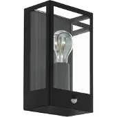 Eglo ALAMONTE Wand-/Deckenleuchte Lampe Beleuchtung - L17 x H29,5 x AL11,5 cm - schwarz - 1X60W exkl. - IP44