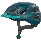 ABUS Stadthelm Urban-I 3.0 - Fahrradhelm mit Rücklicht, chirm und Magnetverschluss - für Damen und Herren - Blaugrün, Größe XL (61-65 cm)