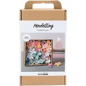 Creativ Company Modellierset Blumen Pastellfarben Silk Clay 3D Kunstwerk