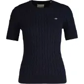 Gant für Damen. 4800105 Jersey Archive Shield Marineblau (XL), Lässig, Baumwolle, Kurzarm