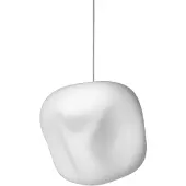 Foscarini Hoba Midi Hängelampe, Ø 19 cm, Abhängung 350 cm - , Hoba Midi, Weiß, für Wohnzimmer, Glas, Design