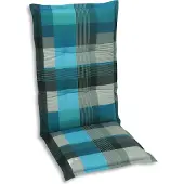 GO-DE Textil, Sesselauflage hoch, Karo petrol grau, 20300-01