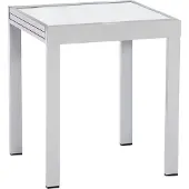 Merxx Balkontisch ausziehbar 65/130 x 65 cm - Aluminiumgestell Silber mit matter Glasplatte